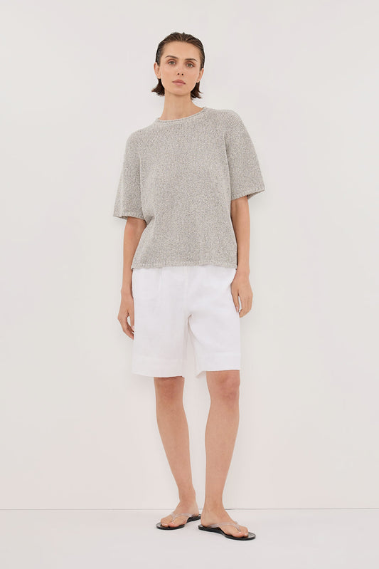 ERIN SILVER MARLE BOXY KNIT TEE