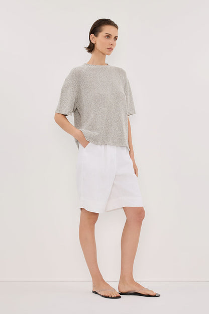ERIN SILVER MARLE BOXY KNIT TEE