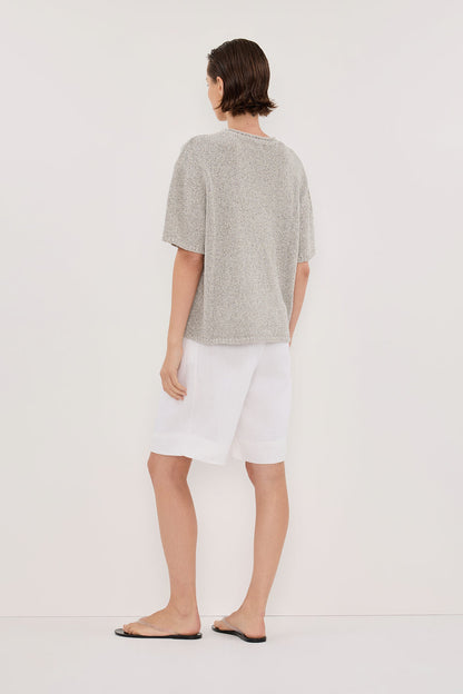 ERIN SILVER MARLE BOXY KNIT TEE