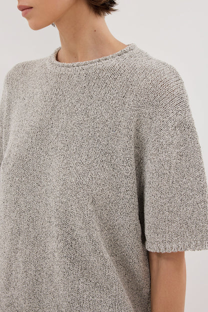 ERIN SILVER MARLE BOXY KNIT TEE