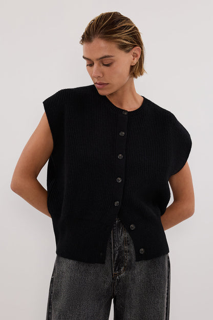 KATE BLACK KNIT VEST