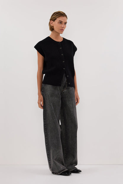 KATE BLACK KNIT VEST