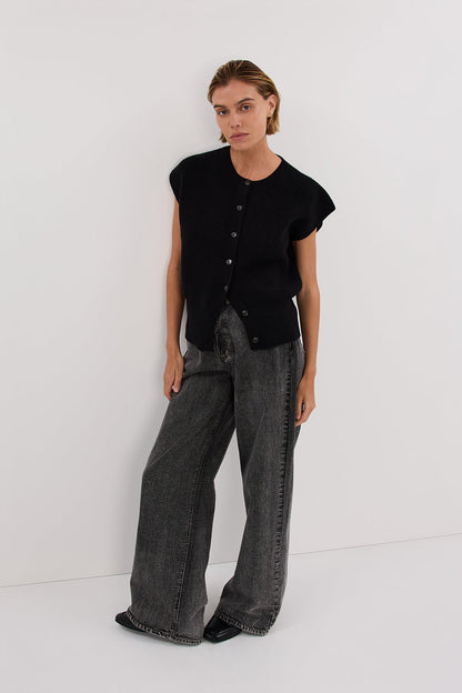 KATE BLACK KNIT VEST