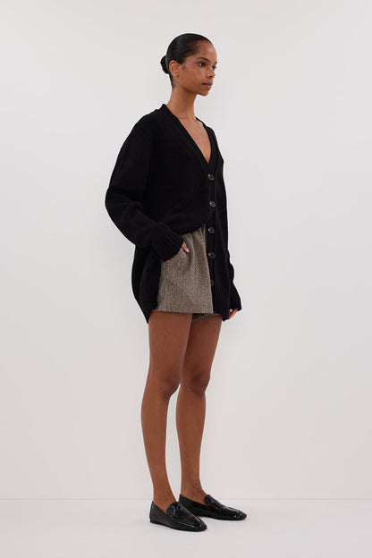 ZOE BLACK LONGLINE CARDIGAN