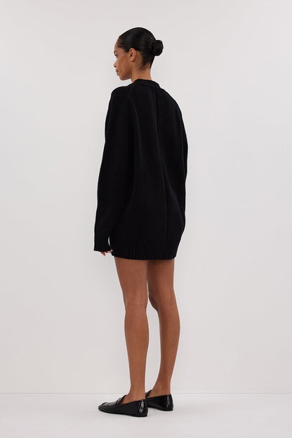 ZOE BLACK LONGLINE CARDIGAN