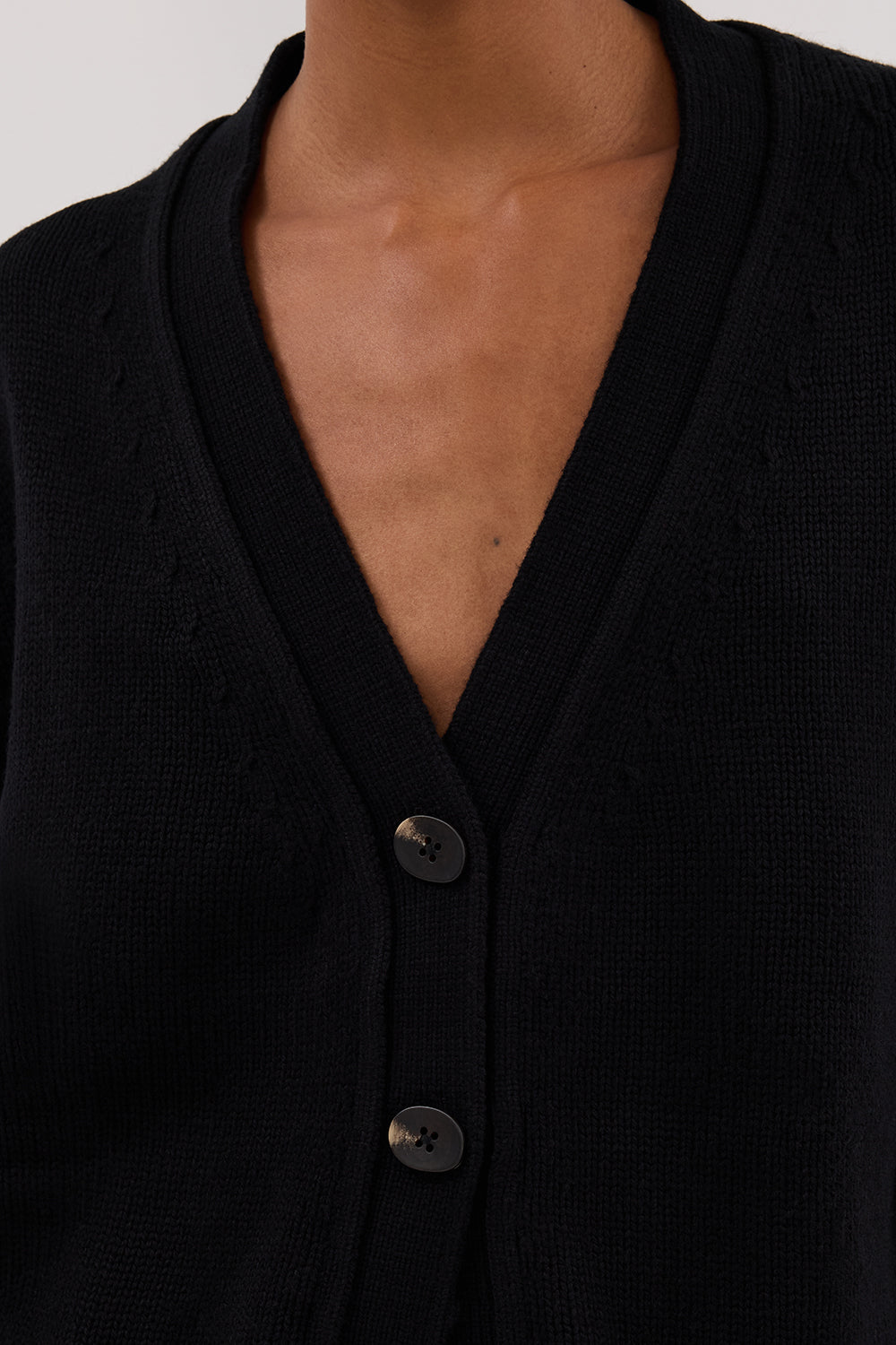 ZOE BLACK LONGLINE CARDIGAN