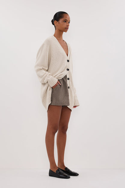 ZOE CHALK LONGLINE CARDIGAN