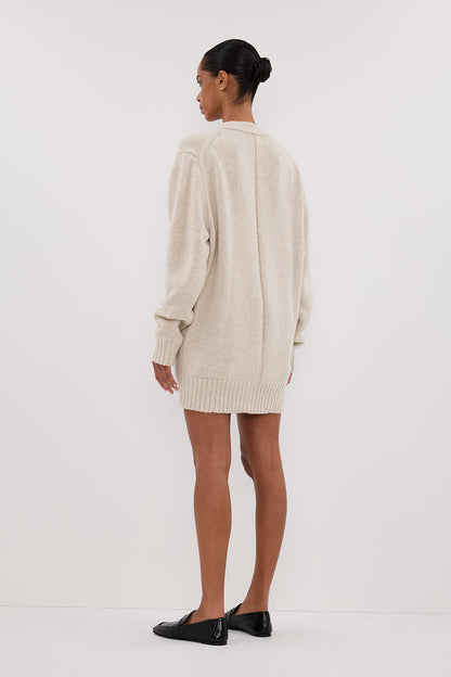 ZOE CHALK LONGLINE CARDIGAN