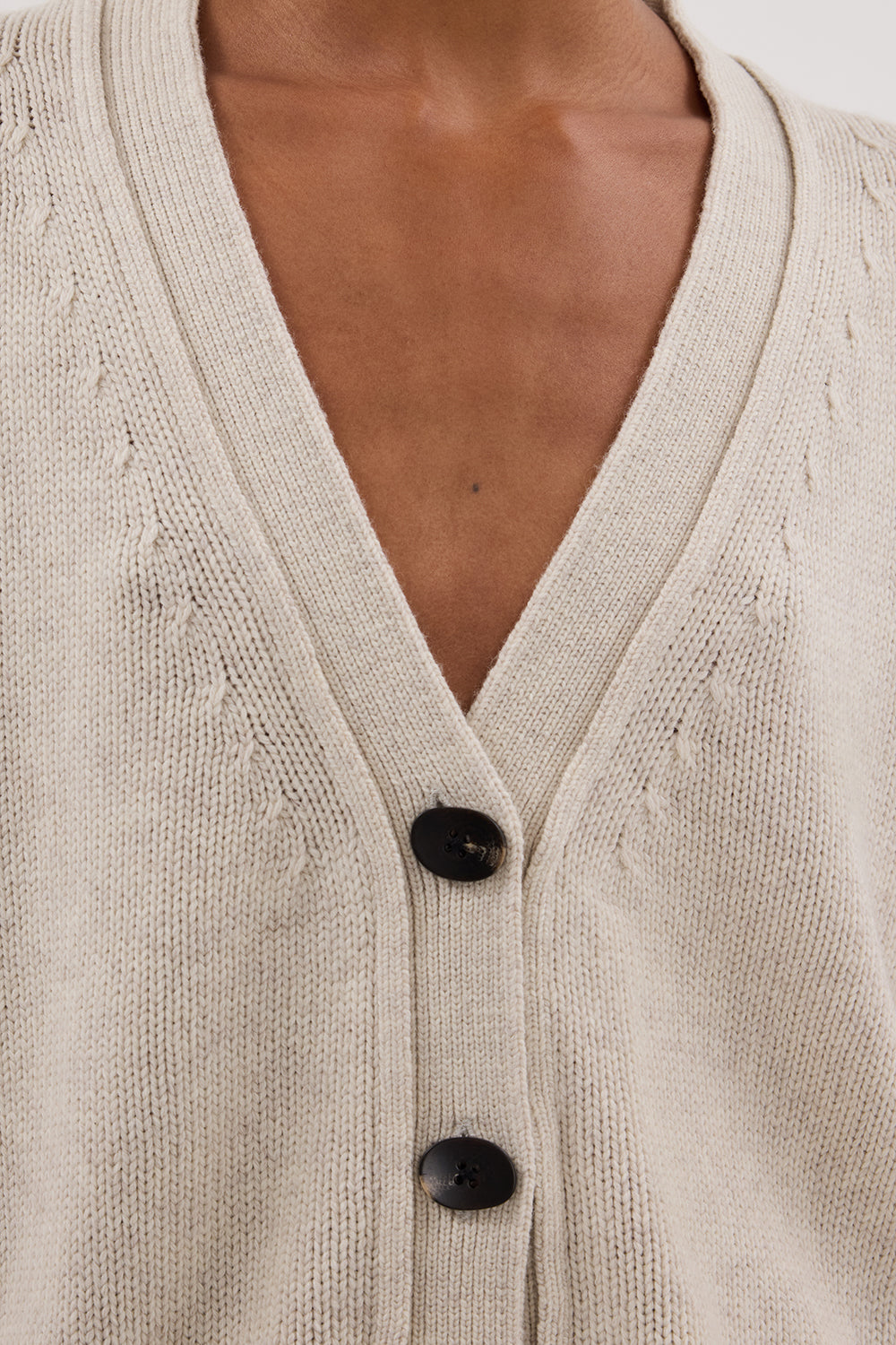 ZOE CHALK LONGLINE CARDIGAN