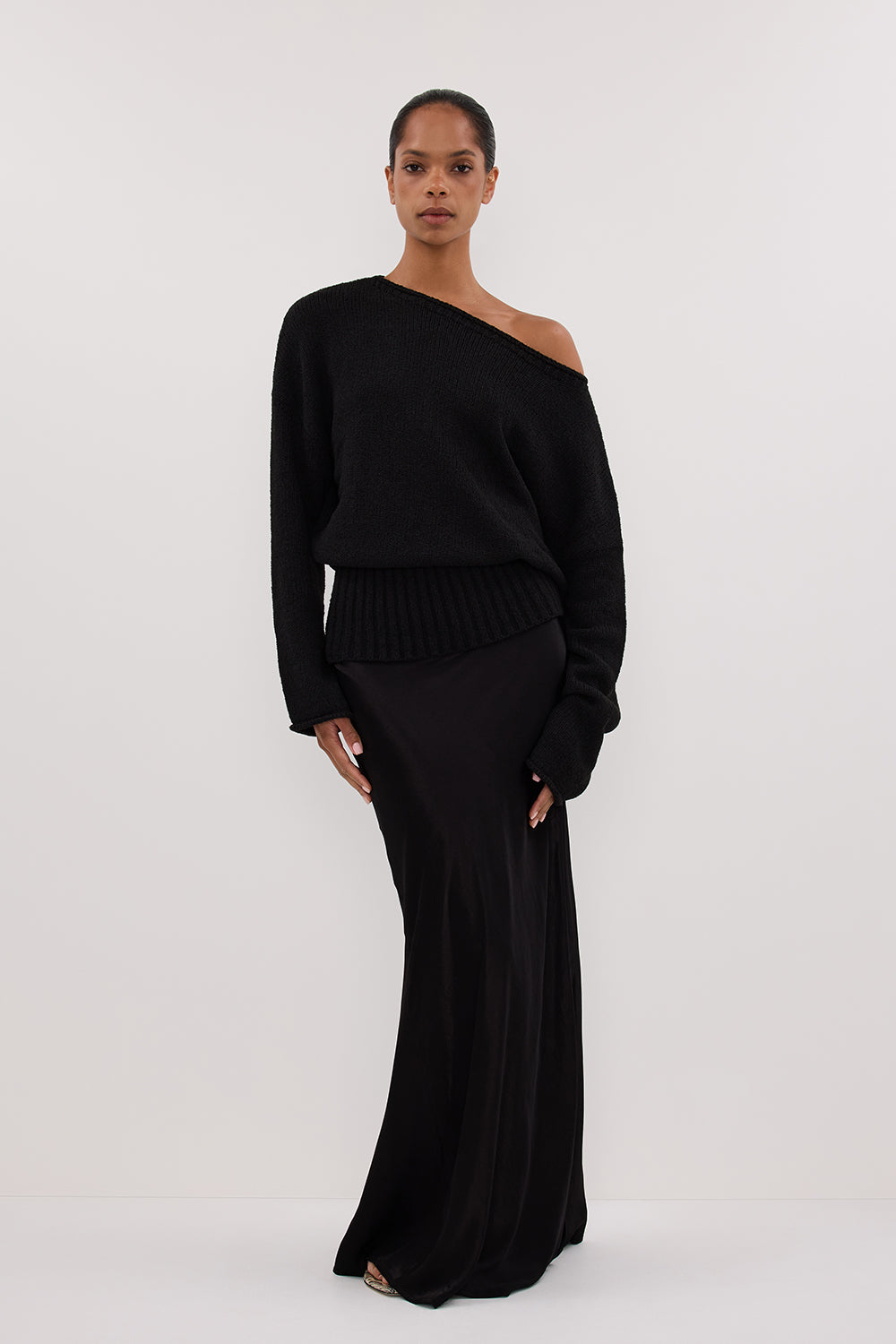 JULES BLACK LONG SLEEVE KNIT TOP