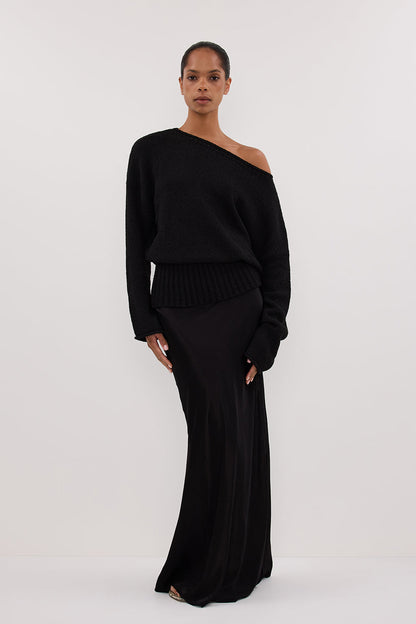 JULES BLACK LONG SLEEVE KNIT TOP