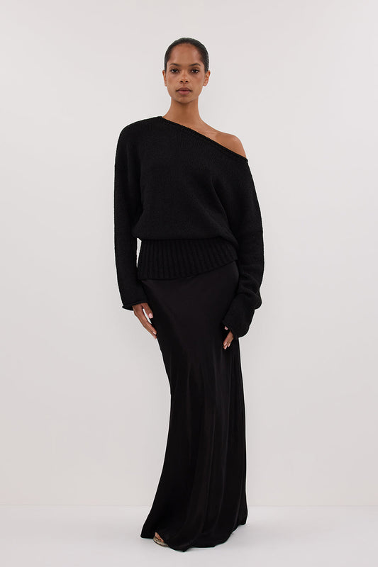 JULES BLACK LONG SLEEVE KNIT TOP