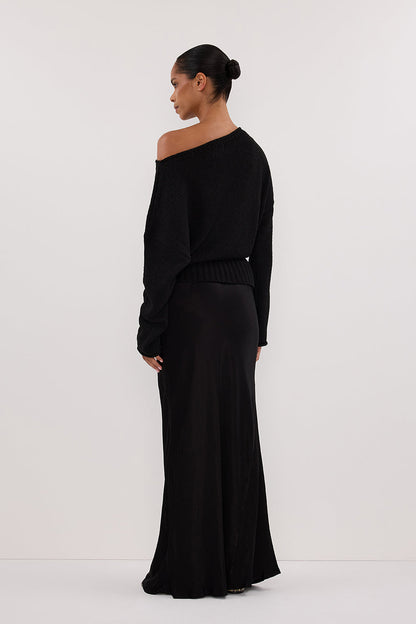 JULES BLACK LONG SLEEVE KNIT TOP