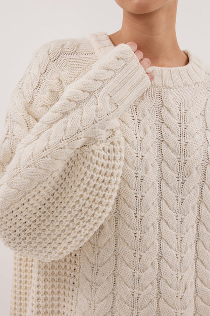 TOM CREAM CABLE LONGLINE JUMPER