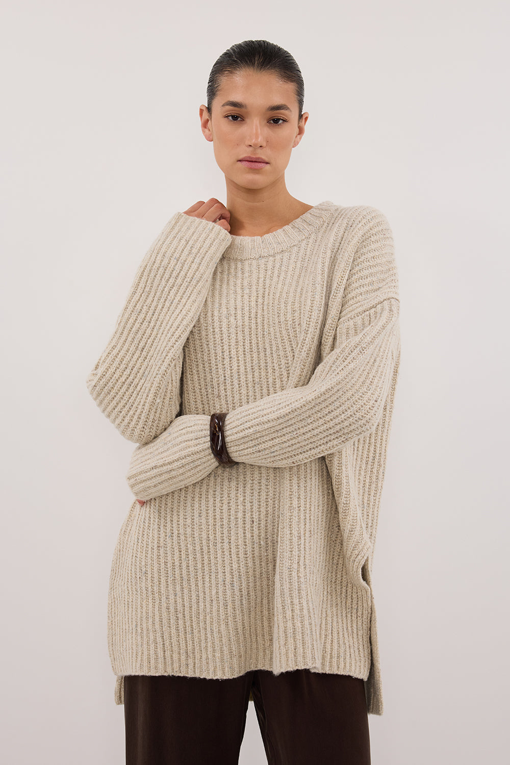 INDIA CREAM MARLE KNIT JUMPER