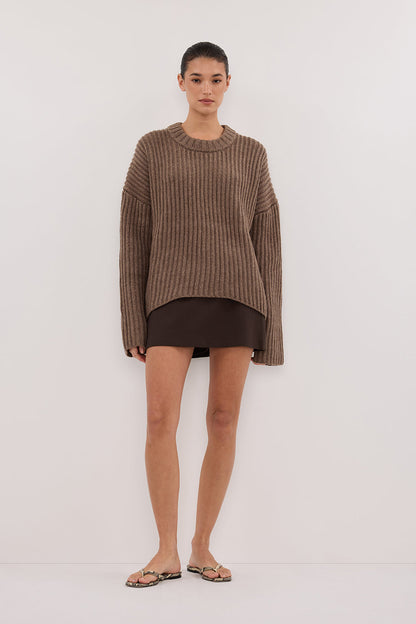 MARLEY CHOC MARLE KNIT JUMPER