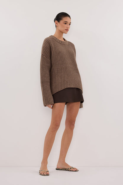 MARLEY CHOC MARLE KNIT JUMPER