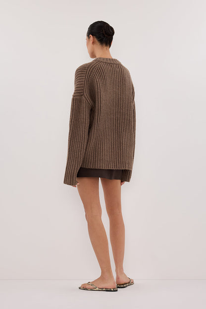 MARLEY CHOC MARLE KNIT JUMPER