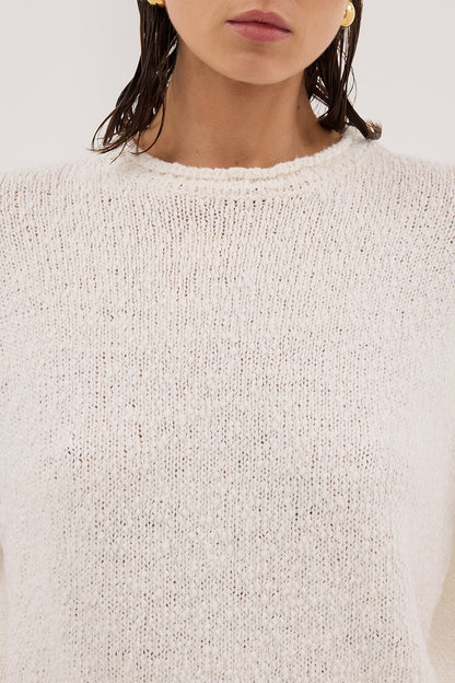 SUE OFF WHITE OVERSIZED KNIT TEE