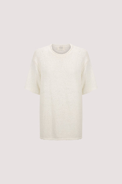SUE OFF WHITE OVERSIZED KNIT TEE
