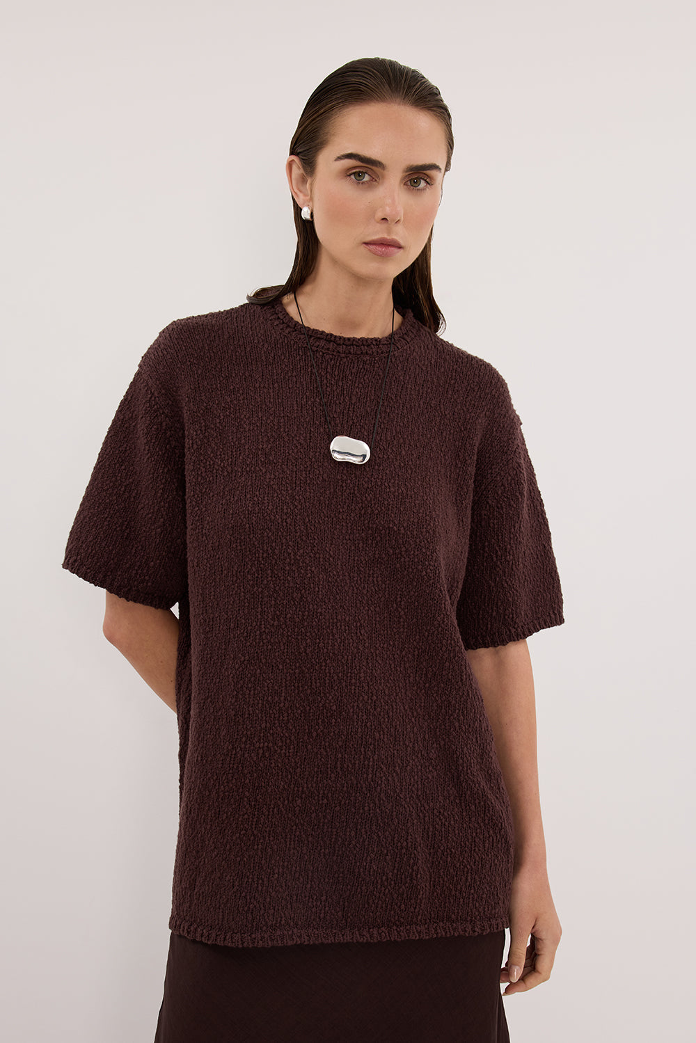 SUE CHOC OVERSIZED KNIT TEE
