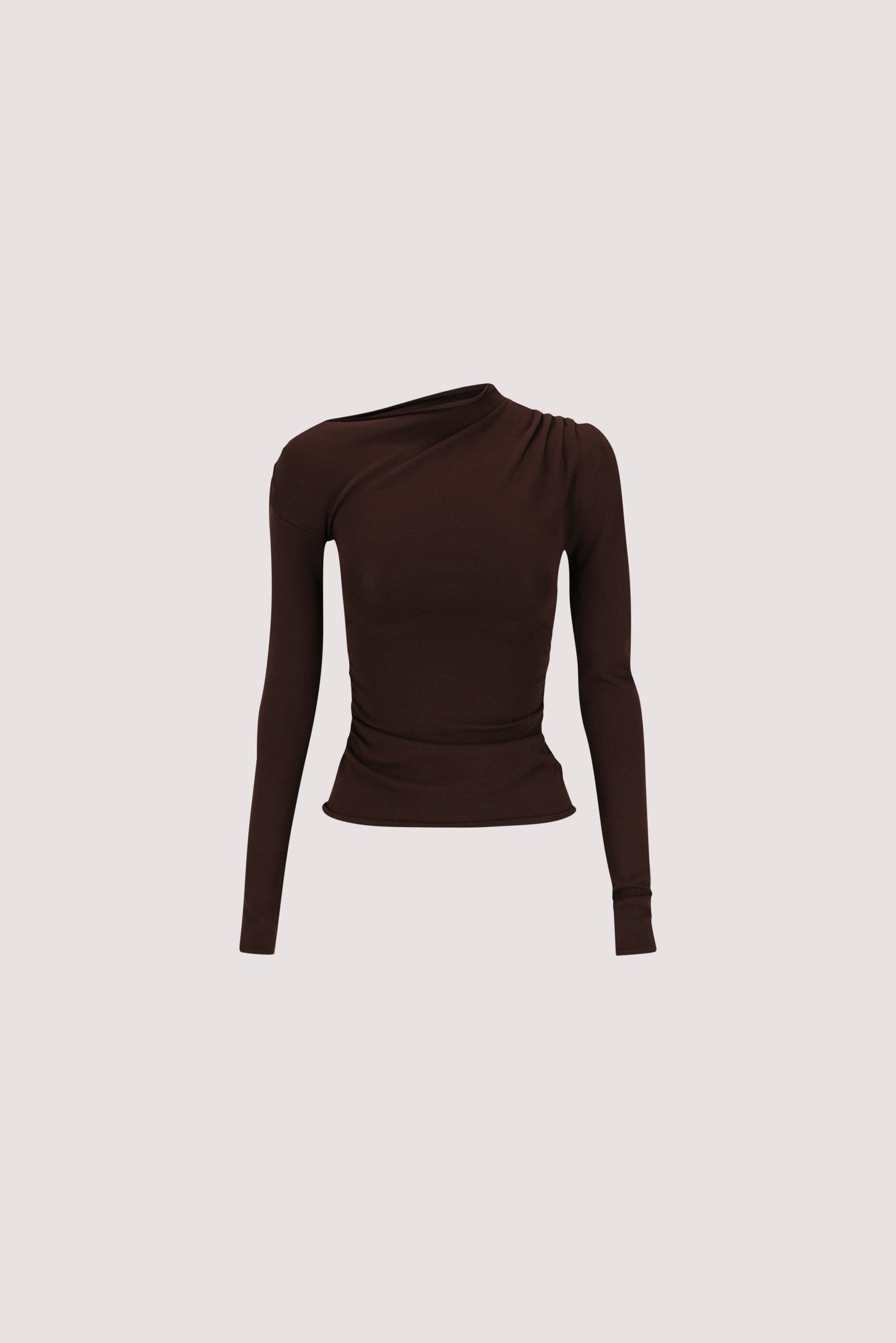 ARIEL CHOC LONG SLEEVE KNIT TOP