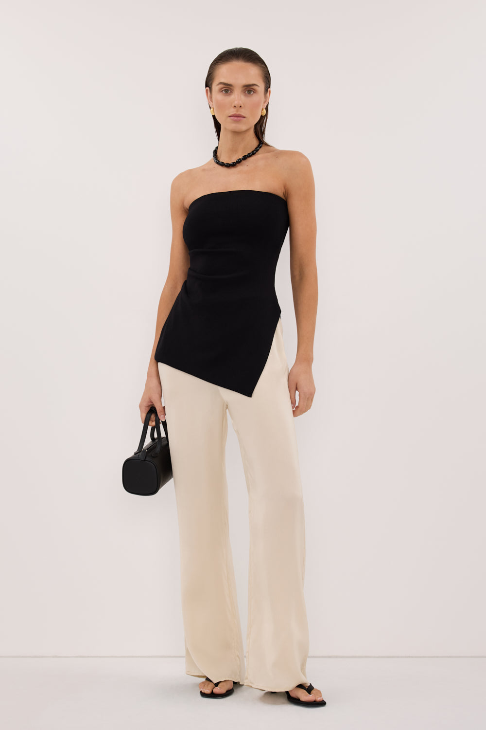 LUKE BLACK LONGLINE BANDEAU TOP