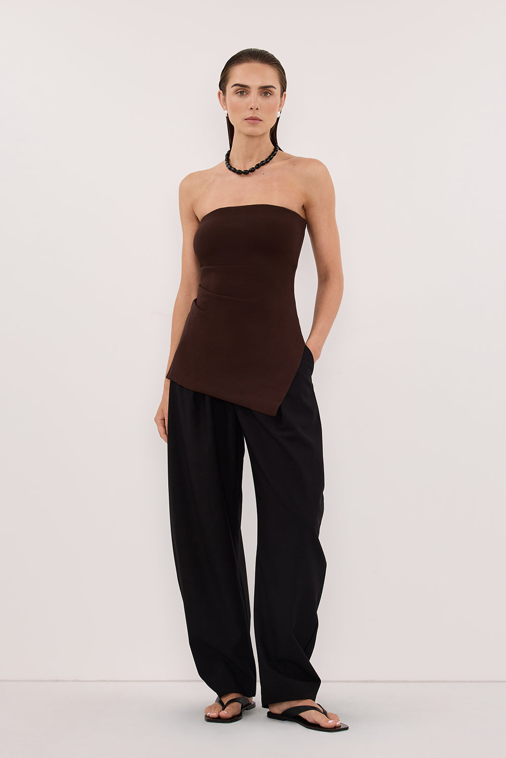 LUKE CHOC LONGLINE BANDEAU TOP