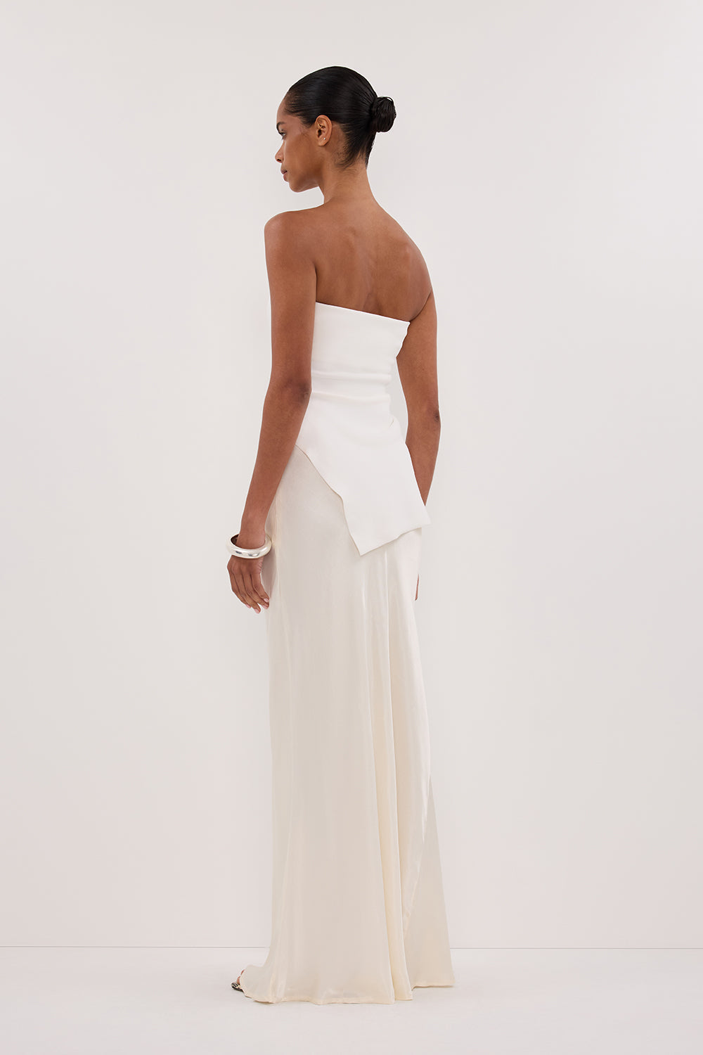 LUKE OFF WHITE LONGLINE BANDEAU TOP