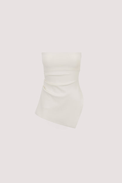LUKE OFF WHITE LONGLINE BANDEAU TOP
