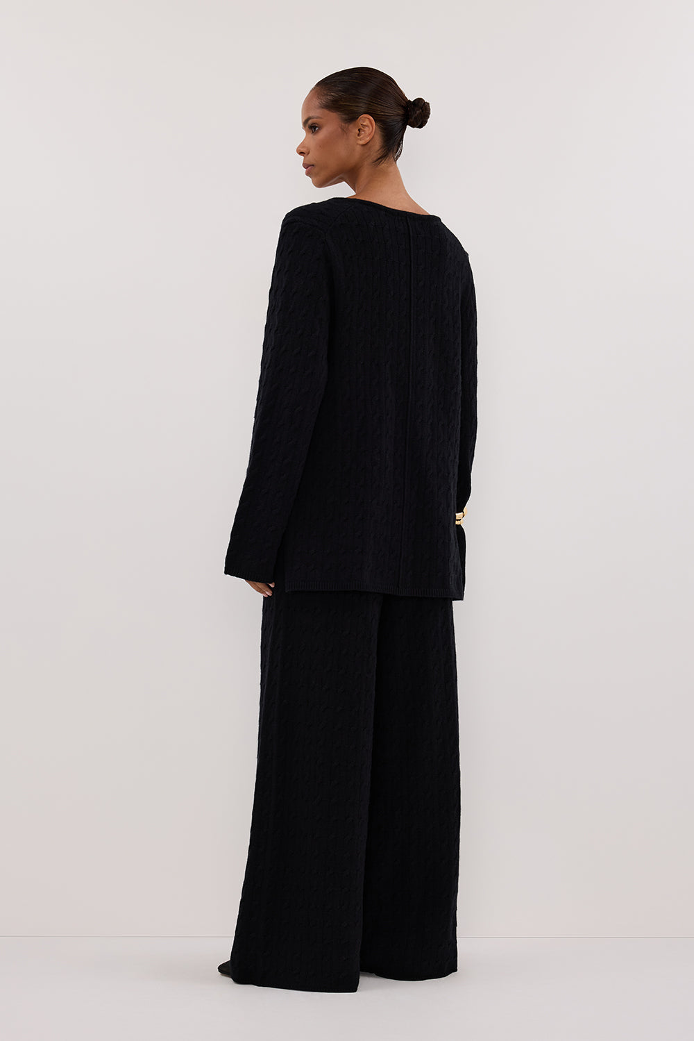 MAREN BLACK CABLE KNIT JUMPER
