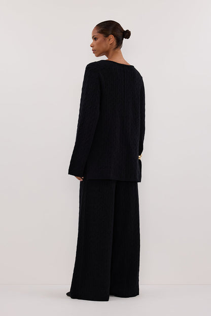 MAREN BLACK CABLE KNIT JUMPER