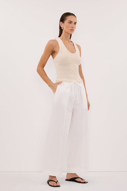 ASPEN SANDSTONE SLEEVELESS RACER KNIT TOP