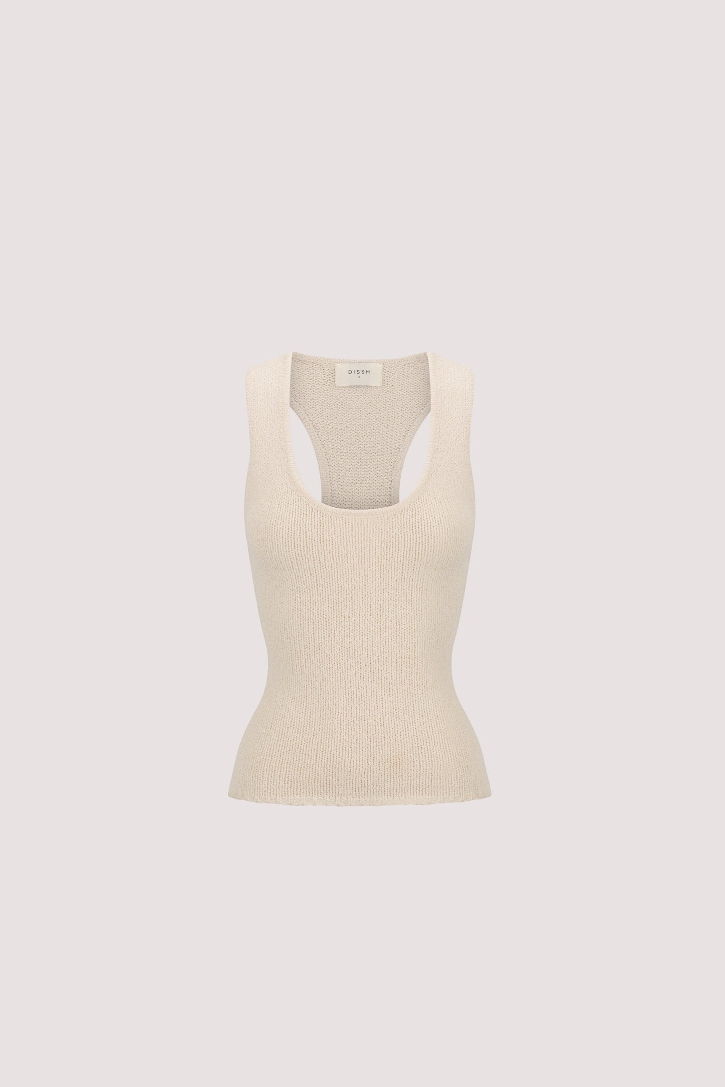 ASPEN SANDSTONE SLEEVELESS RACER KNIT TOP