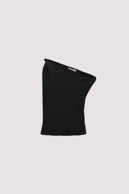 KARA BLACK ASYM KNIT TOP