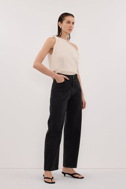 KARA SANDSTONE ASYM KNIT TOP