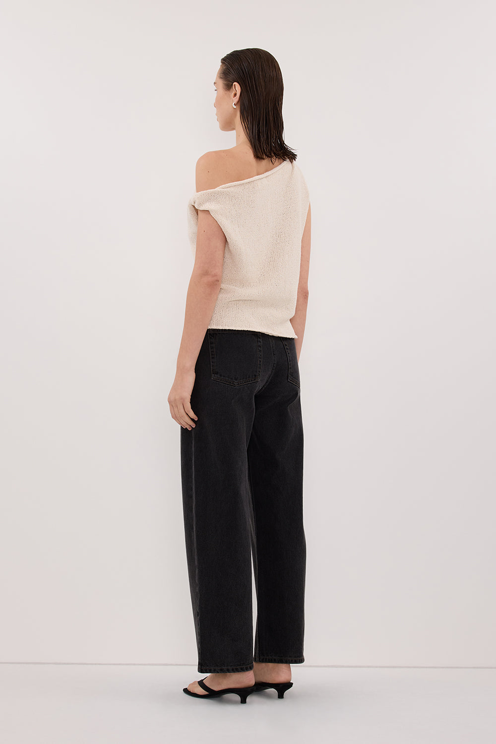 KARA SANDSTONE ASYM KNIT TOP