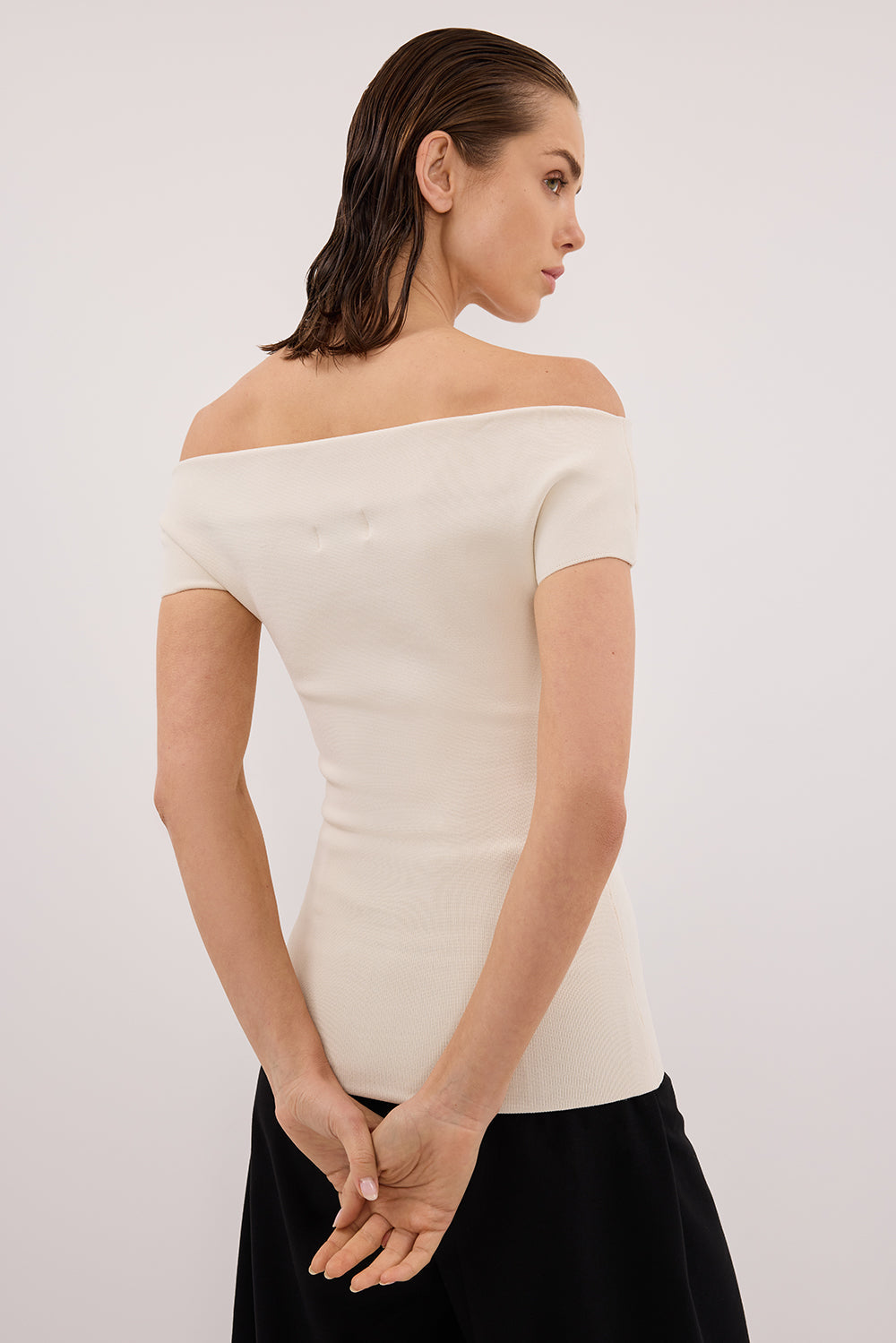 ASTRID PLASTER OFF SHOULDER KNIT TOP