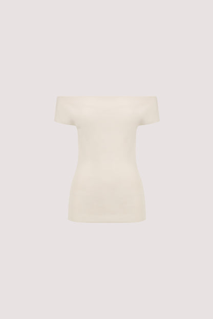 ASTRID PLASTER OFF SHOULDER KNIT TOP