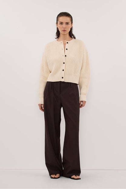 EVALINA SANDSTONE KNIT CARDIGAN