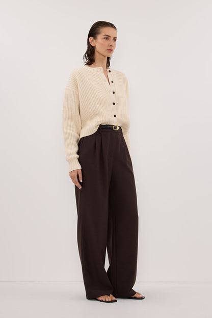 EVALINA SANDSTONE KNIT CARDIGAN