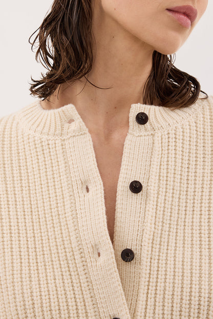 EVALINA SANDSTONE KNIT CARDIGAN