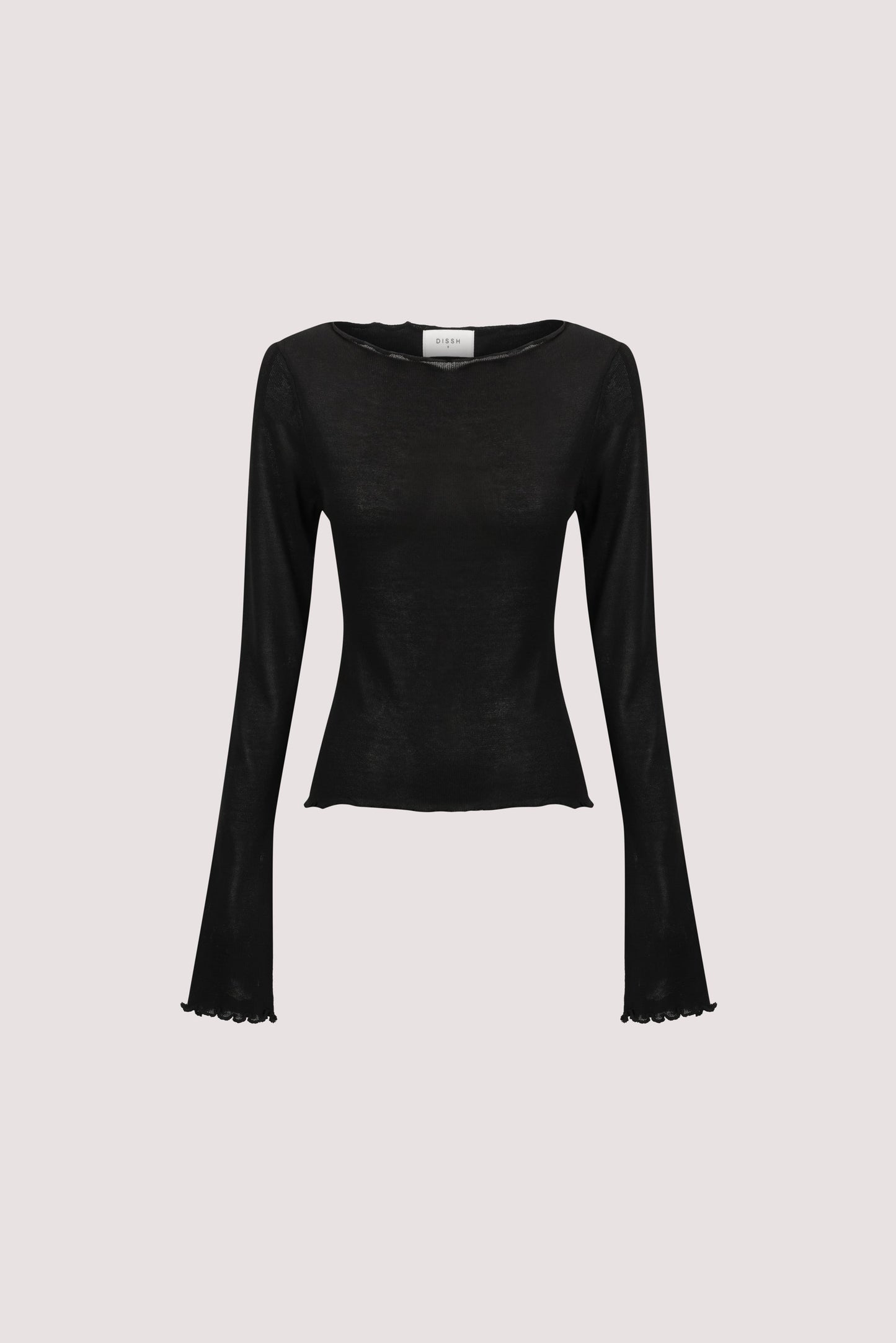 BLAKE BLACK LONG SLEEVE BOAT NECK KNIT TOP