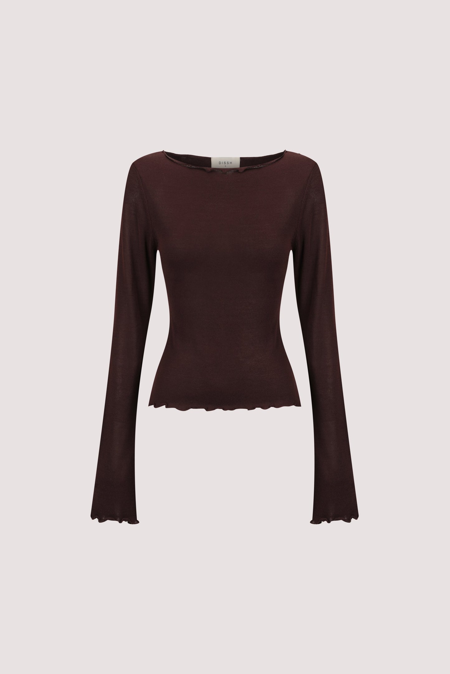 BLAKE PLUM LONG SLEEVE BOAT NECK KNIT TOP