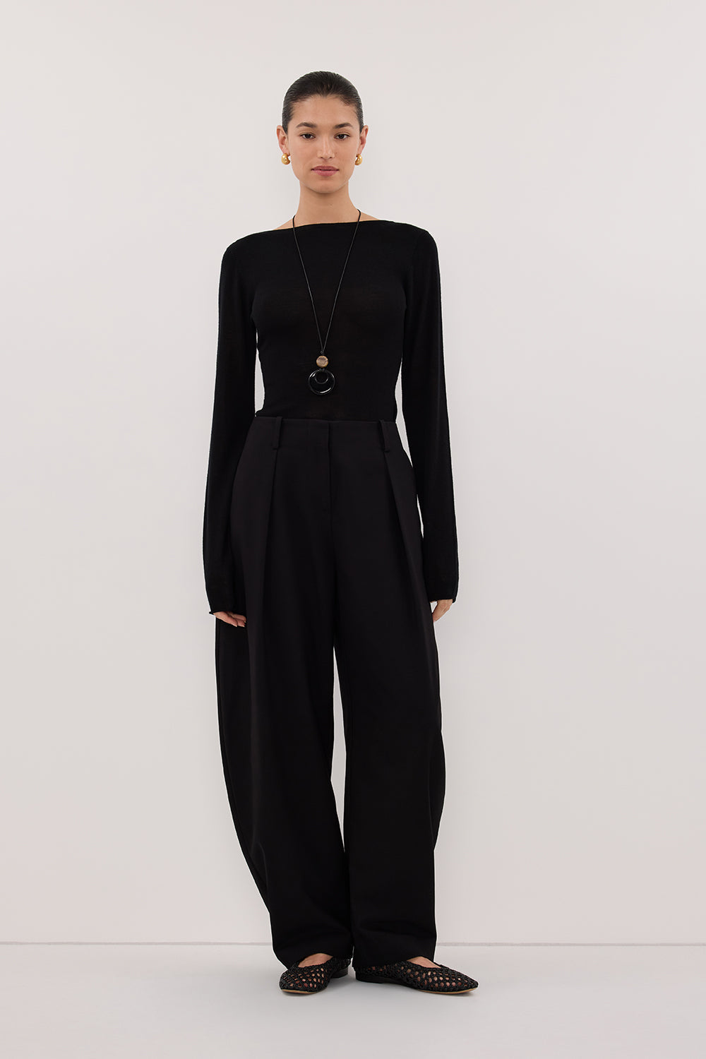 IVY BLACK MERINO LONG SLEEVE TOP