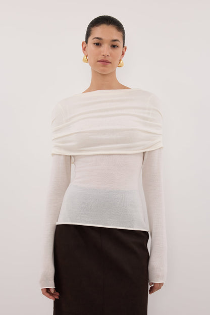 IVY OFF WHITE MERINO LONG SLEEVE TOP