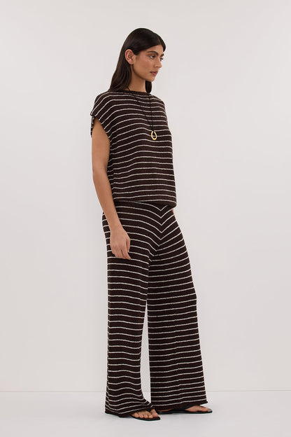 ASPEN CHOC STRIPE KNIT TOP