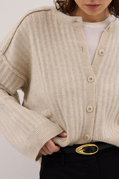 DAHLIA CHALK KNIT CARDIGAN