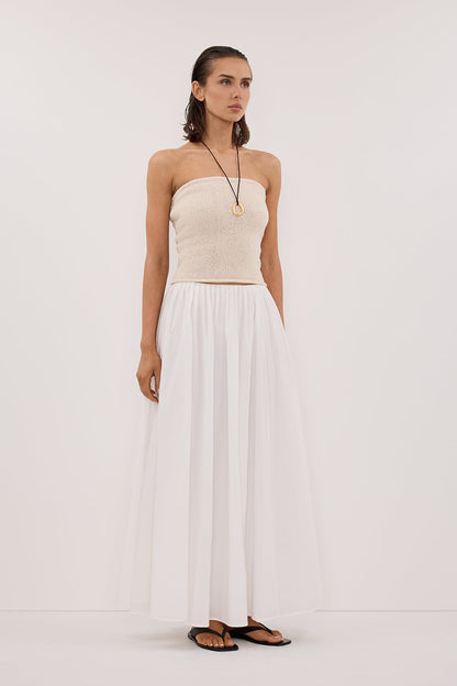 KARA SANDSTONE STRAPLESS BANDEAU KNIT TOP