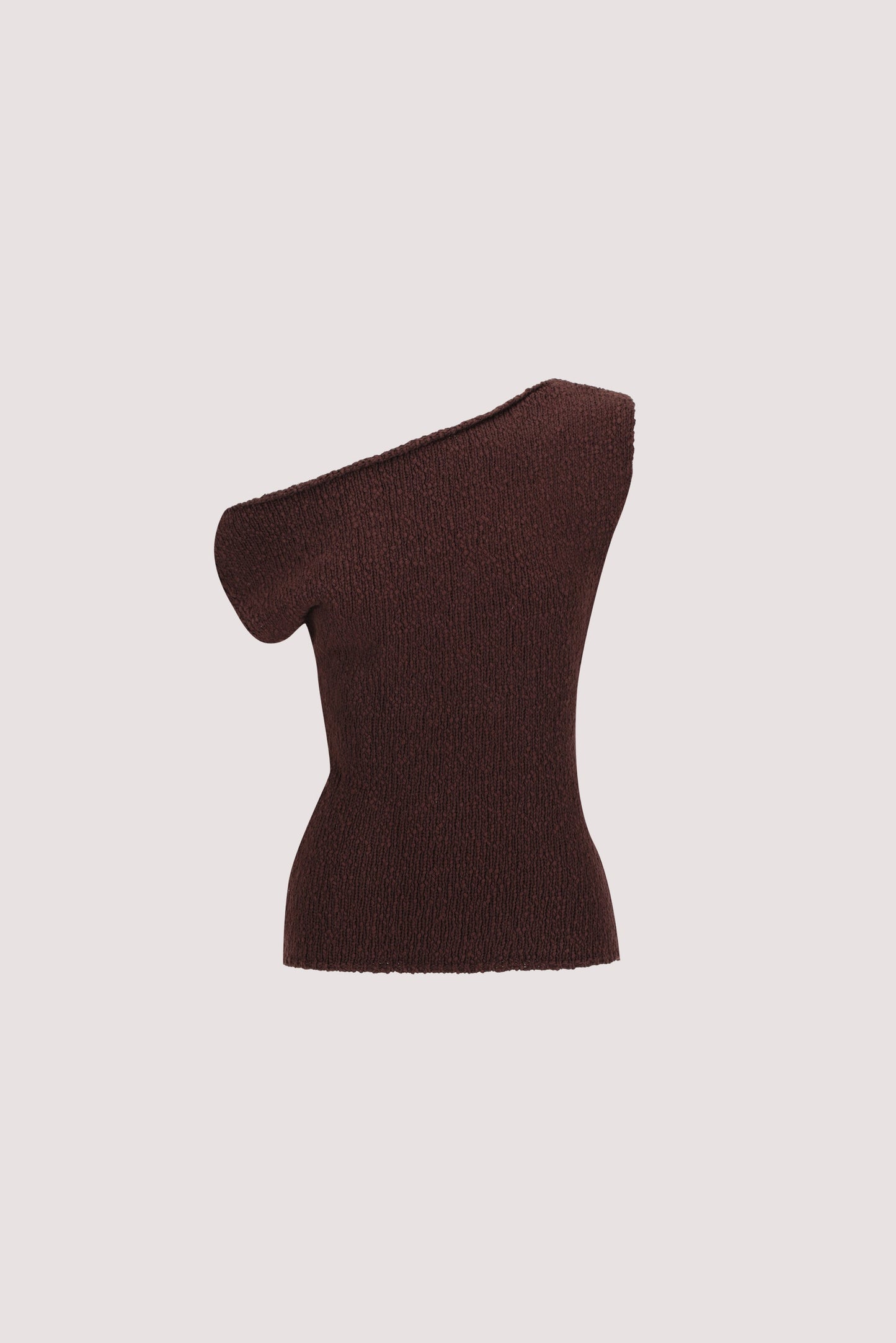 DINA CHOC COTTON ASYM KNIT TOP